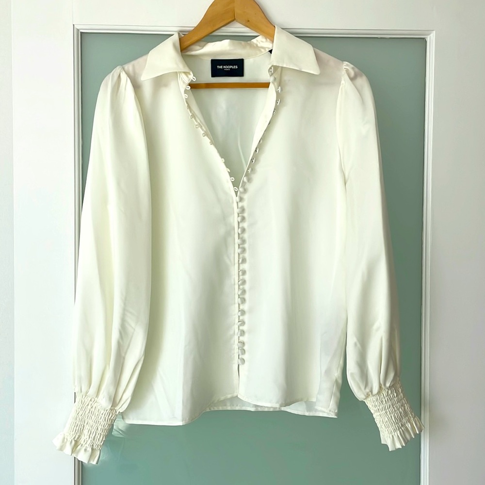 New The Kooples Satin Button-Front Blouse | XS (Fits S)